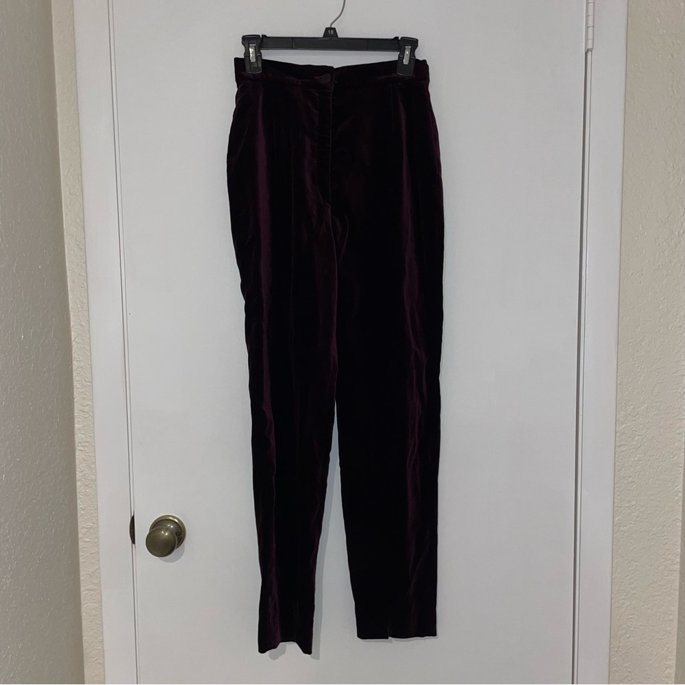 Velvet plum high waisted pants